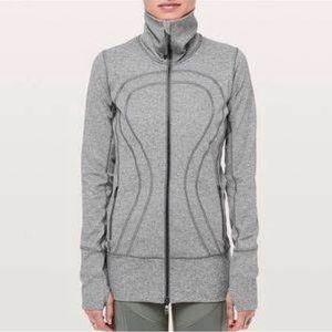 Lululemon “In Stride” jacket in light grey, size 8.